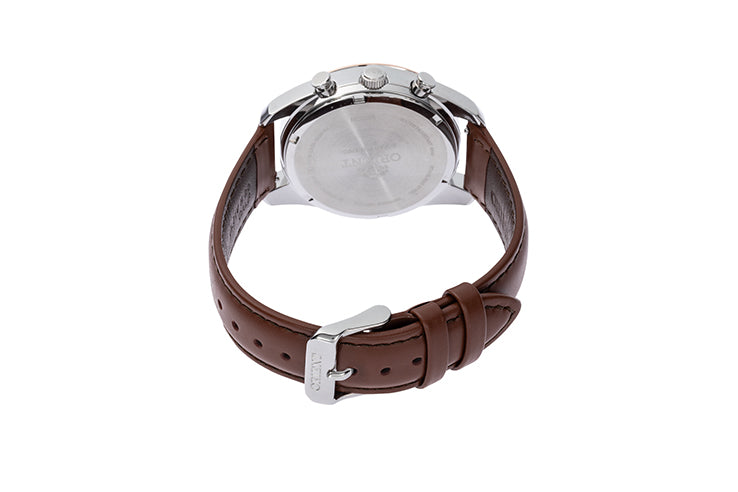 ORIENT RA-TX0306S10B Quartz Contemporary Watch, Leather Strap Gens Solar Chrono L,B 200MTR