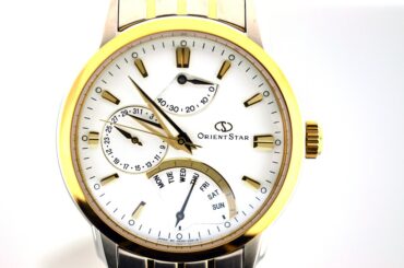 ORIENT STAR SDE00001 White Dial Two Tone Gold and Silver Stainless Steel Bracelet Automatic Men’s Watch