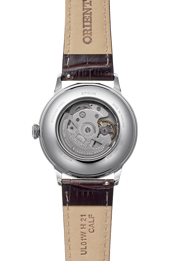 ORIENT RA-AC0033Y Mechanical Bambino Watch, Leather Strap - 40.5mm