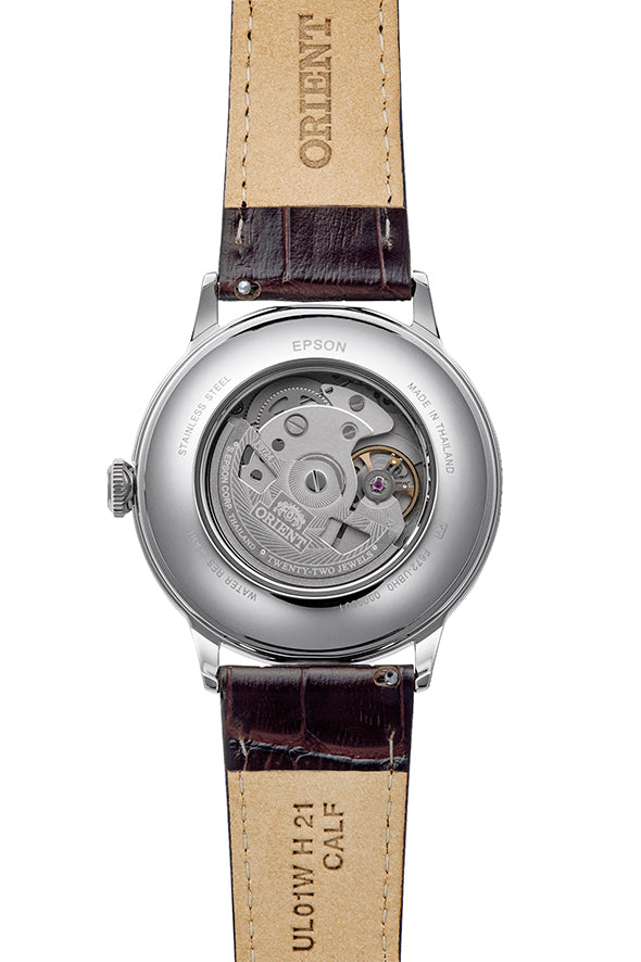 Orient Bambino RA-AC0039Y Arabic Ivory Dial Leather Strap Watch - 40.5mm