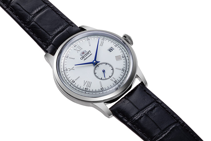 ORIENT RA-AP0104S Bambino 38.4mm Silver Dial Small Seconds Automatic Black Leather Strap Watch