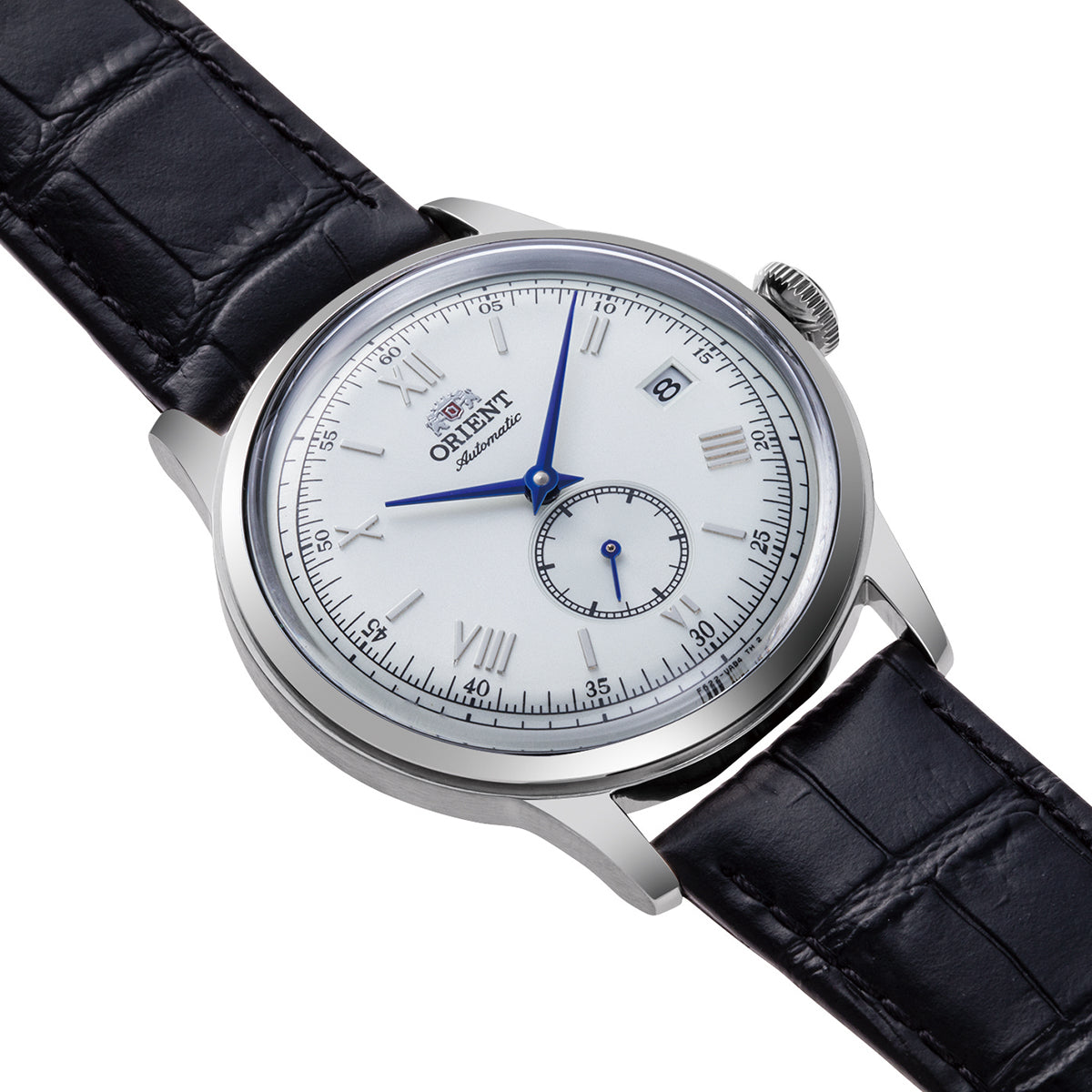 ORIENT RA-AP0104S Bambino 38.4mm Silver Dial Small Seconds Automatic Black Leather Strap Watch