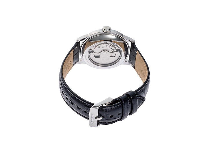 ORIENT RA-AP0104S Bambino 38.4mm Silver Dial Small Seconds Automatic Black Leather Strap Watch