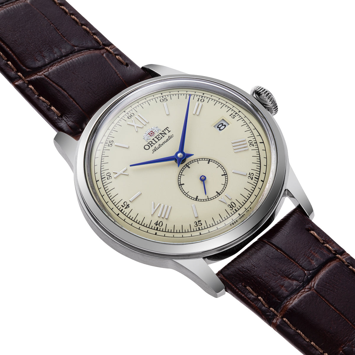 ORIENT RA-AP0105Y Bambino 38.4mm Ivory Dial Small Seconds Automatic Brown Leather Strap Watch