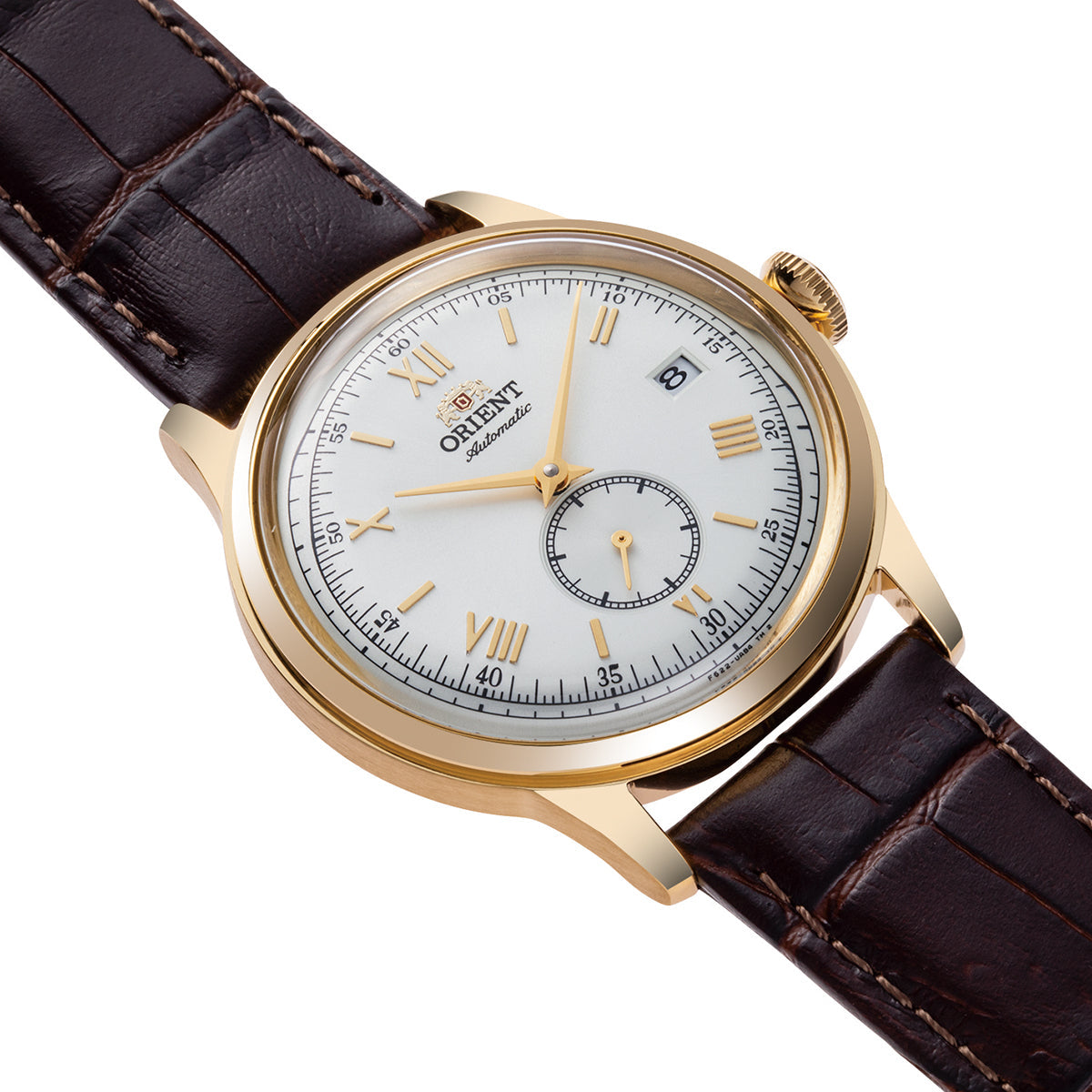 ORIENT RA-AP0106S Bambino 38.4mm Silver Dial Small Seconds Automatic Brown Leather Strap Watch
