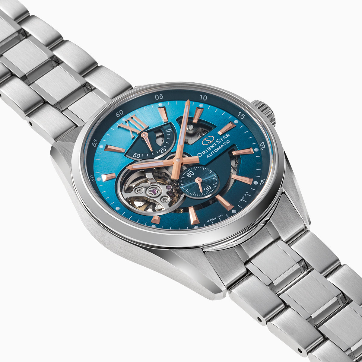 ORIENT STAR RE-AV0122L Contemporary Open Heart Gents Metal Bracelet Strap Watch