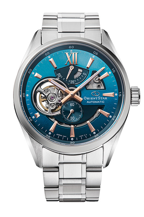 ORIENT STAR RE-AV0122L Contemporary Open Heart Gents Metal Bracelet Strap Watch