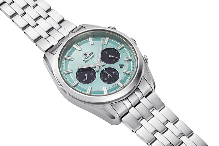 ساعة ORIENT RA-TX0304L10B كوارتز معاصرة للرجال Solor Chrono SS 200MTR