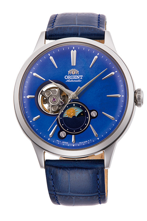 ORIENT RA-AS0103A Sun & Moon Open Heart Classic Automatic Gents Leather Strap Watch