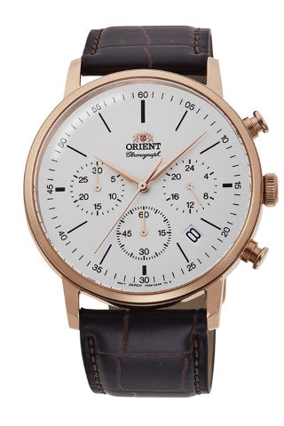 ORIENT RA-KV0403S Chronograph Classic Quartz Gents Leather Strap Watch