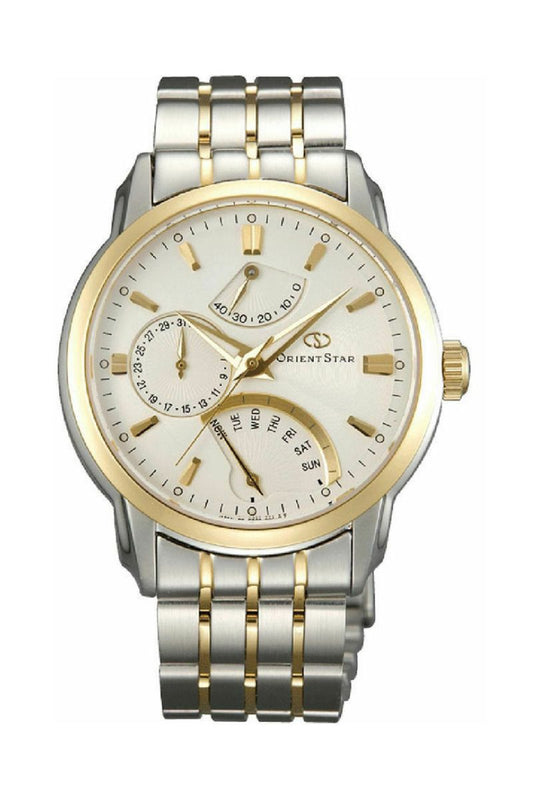 ORIENT STAR SDE00001 White Dial Two Tone Gold and Silver Stainless Steel Bracelet Automatic Men’s Watch