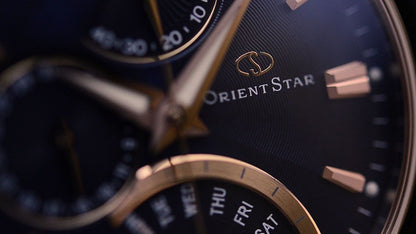 ORIENT STAR SDE00004 Dark Blue Dial Two Tone Rose Gold Silver Stainless Steel Bracelet Automatic Watch