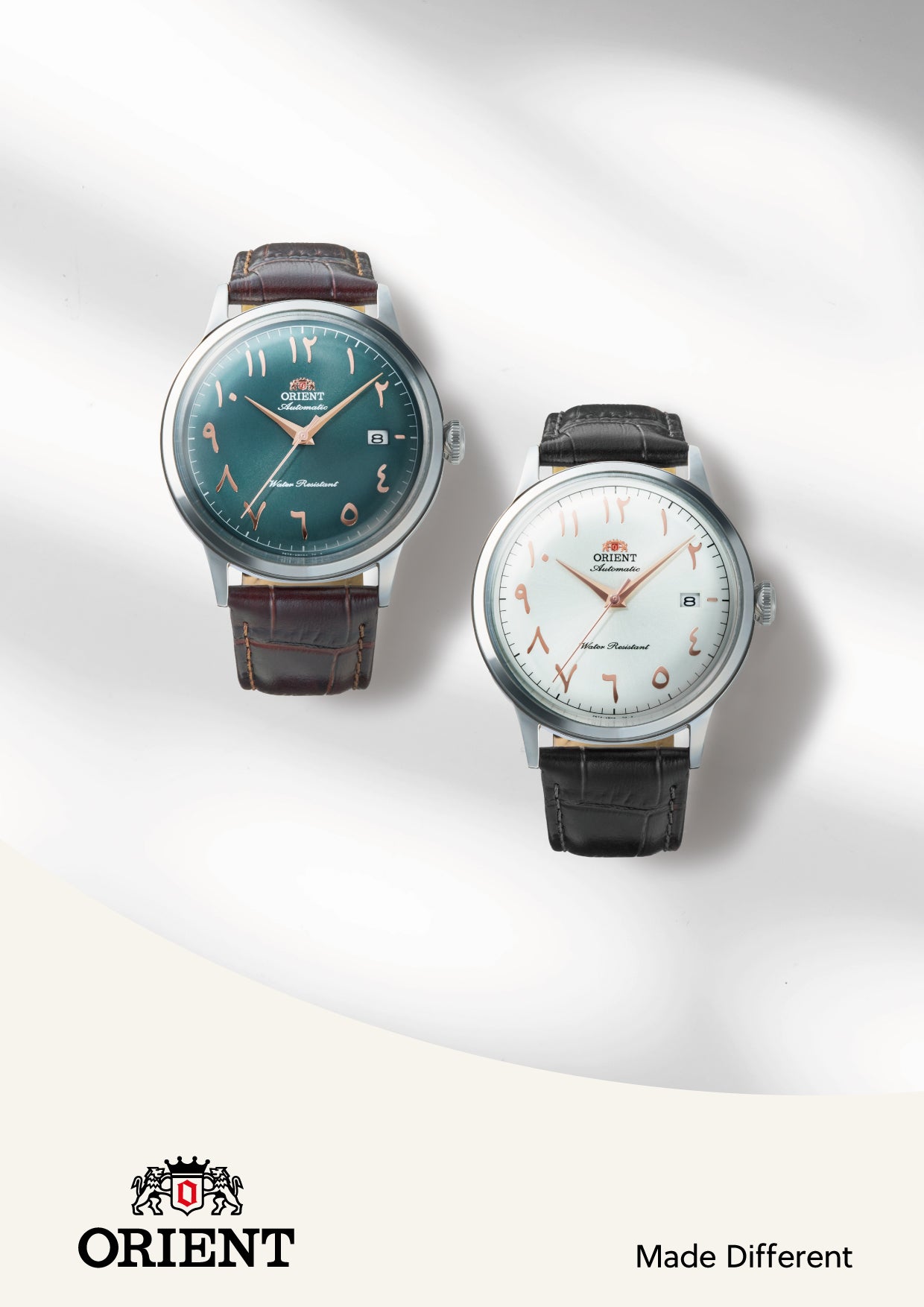 Orient Bambino RA-AC0038S Arabic White Dial Leather Strap Watch - 40.5mm