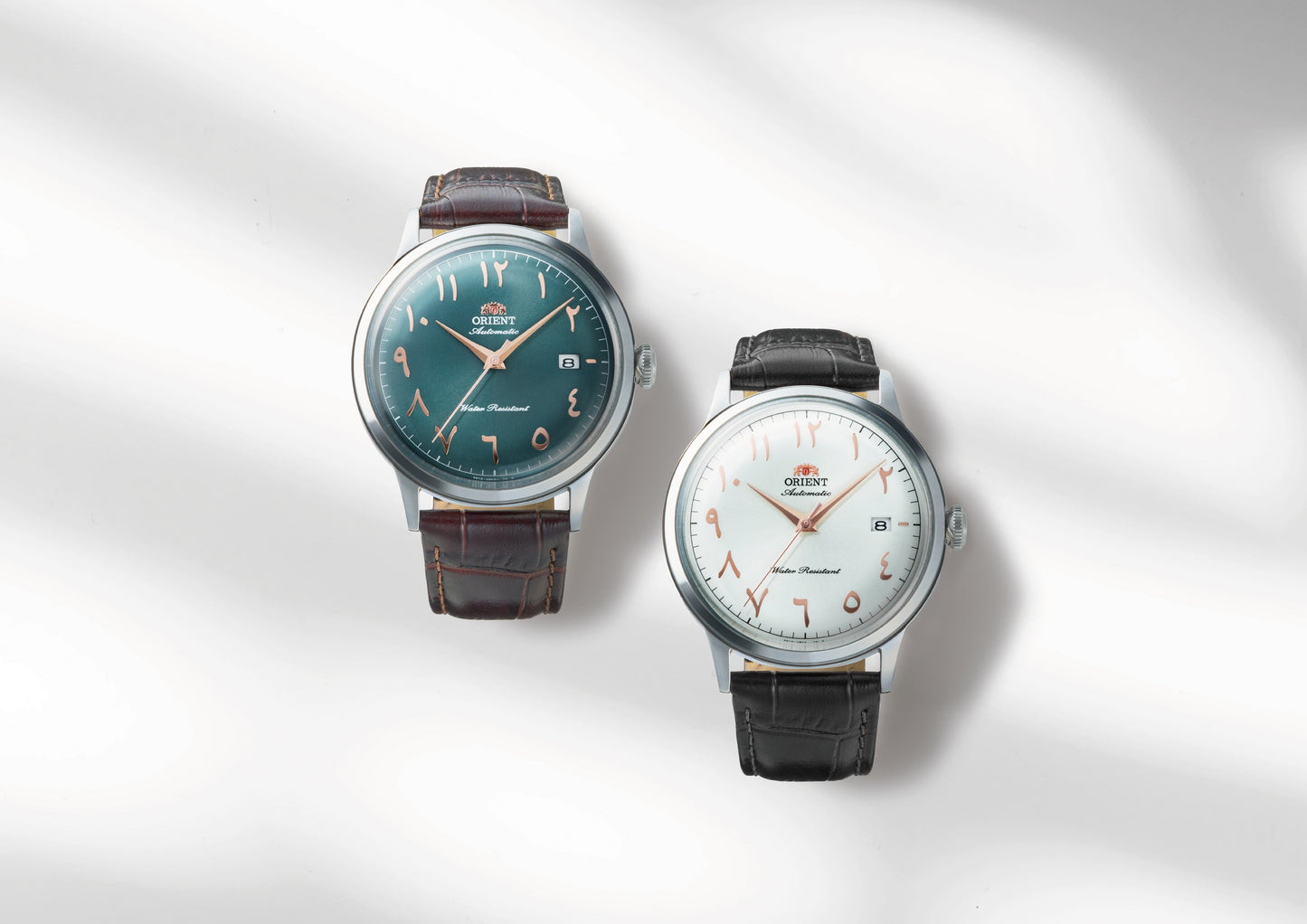 Orient Bambino RA-AC0035E Arabic Numerals Green Dial Leather Strap Watch - 40.5mm