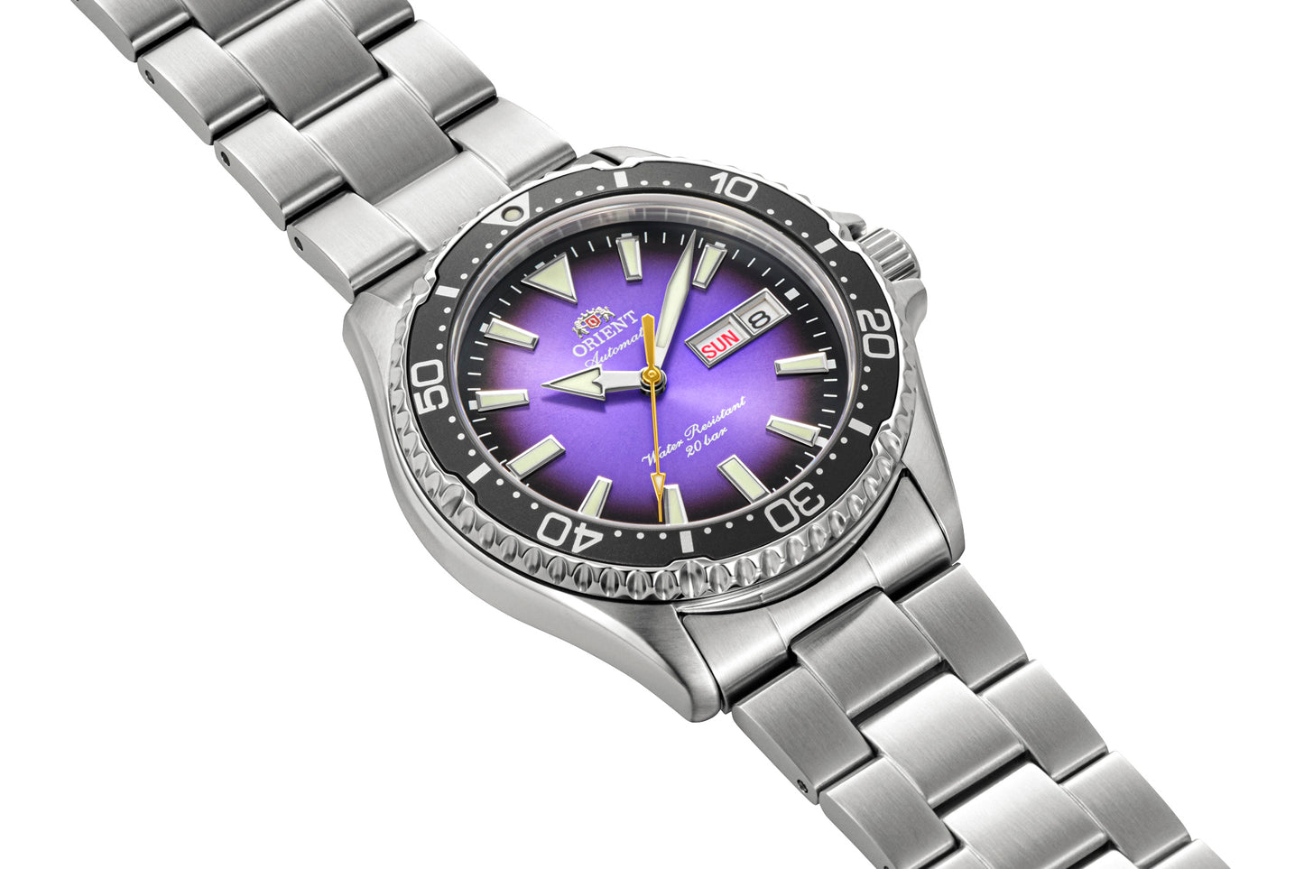 Orient RA-AA0827V Sports Mako Limited Release Purple Dial Steel Mens Automatic Watch-41.8mm