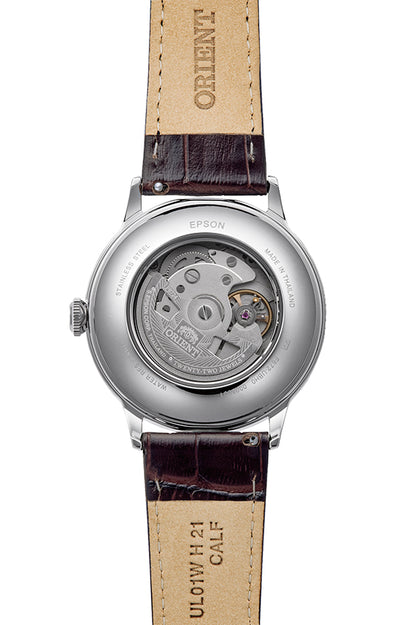 Orient Bambino RA-AC0039Y Arabic Ivory Dial Leather Strap Watch - 40.5mm