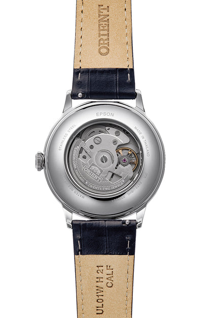 Orient Bambino RA-AC0036L Arabic Numerals Blue Dial Leather Strap Watch - 40.5mm