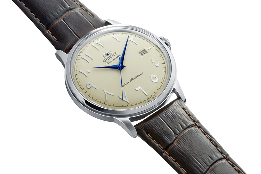 Orient Bambino RA-AC0039Y Arabic Ivory Dial Leather Strap Watch - 40.5mm
