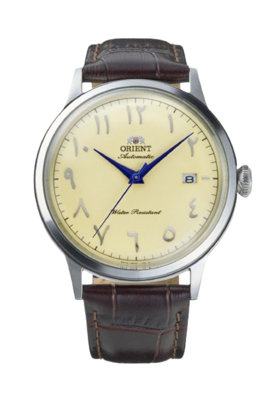 Orient Bambino RA-AC0039Y Arabic Ivory Dial Leather Strap Watch - 40.5mm
