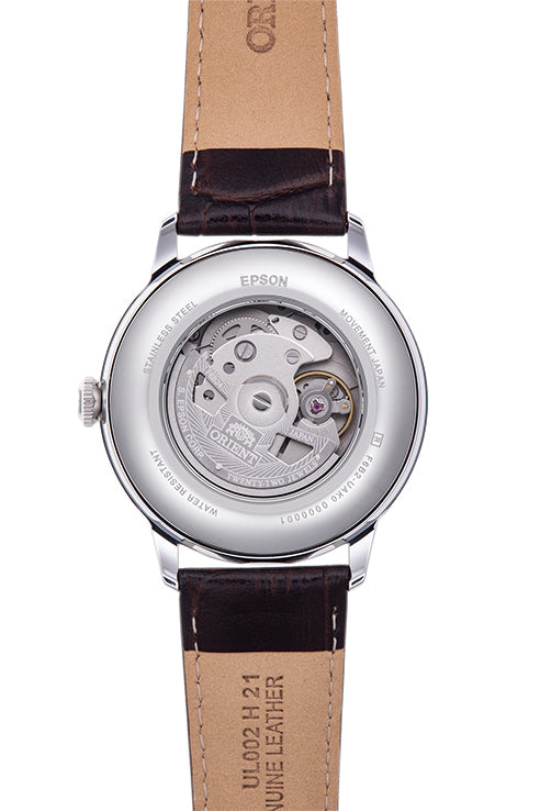 ORIENT RA-AK0804Y Sun and Moon with Open Heart Classic Automatic Leather Strap Watch