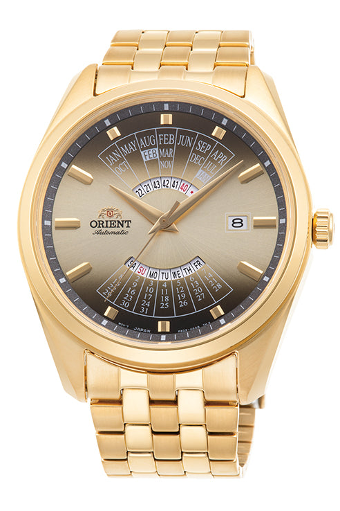 ORIENT RA-BA0001G Contemporary Multi-year Calendar Automatic Golden Bracelet Chain Watch