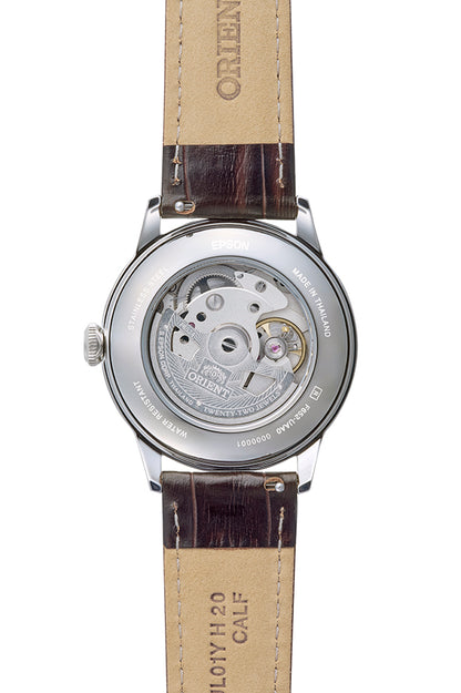 ORIENT RA-BB0001E Bambino Automatic Brown Leather Strap Watch-38.4mm